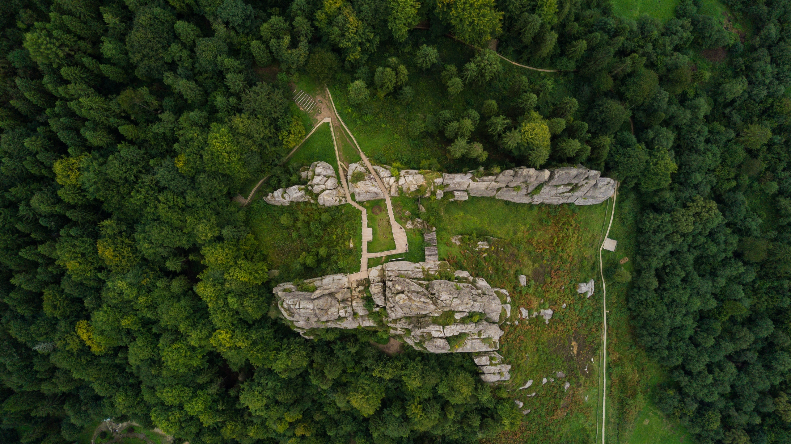 old building church rocks survey view